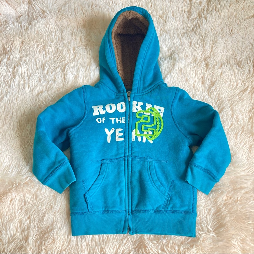 The Children’s Place Teal Fur Lined Sweatshirt 3T